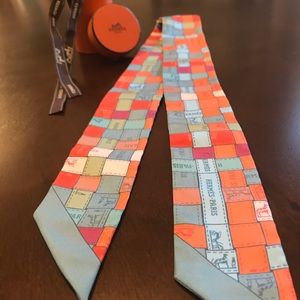 Hermès skinny twilly scarf multi color